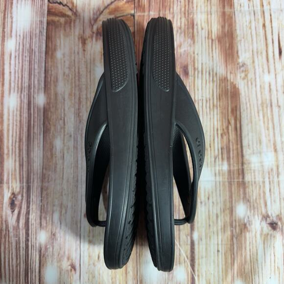 Crocs CLASSIC II Womens Size 9 Black Flip Flop Thong Sandals Shoes Mens Sz 7 - Picture 7 of 9